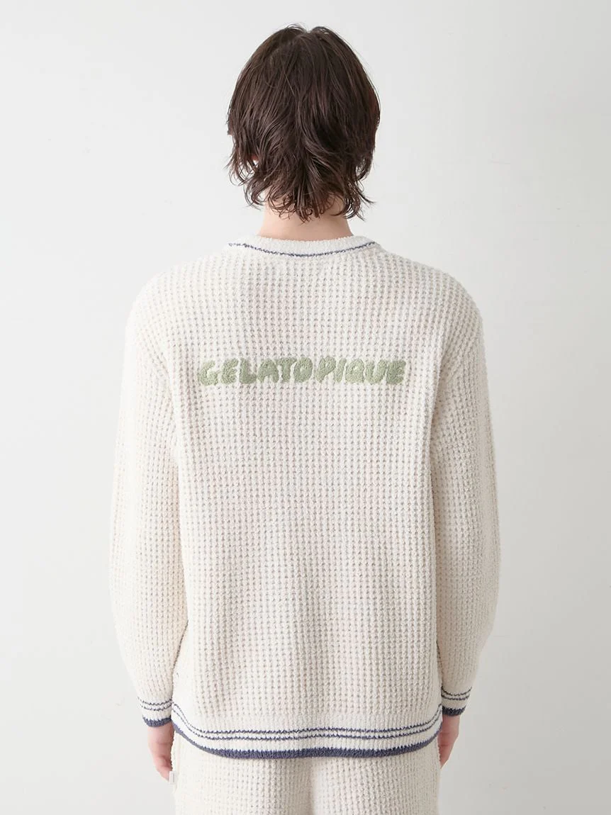 Mens Waffle Dinosaur Pullover