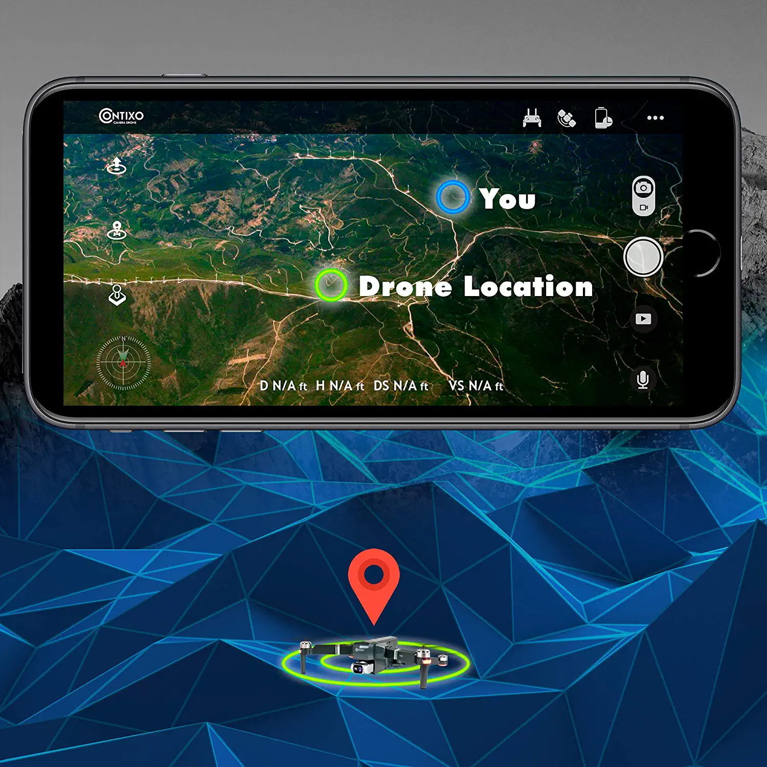 Contixo F35 GPS Drone - with 4K HD UHD Camera 2-Axis Self stabilizing Gimbal 5G WiFi FPV RC Quadcopter Brushless Drone for Adults, Bonus 64GB SD Card Carrying Case Professional Camera Drone