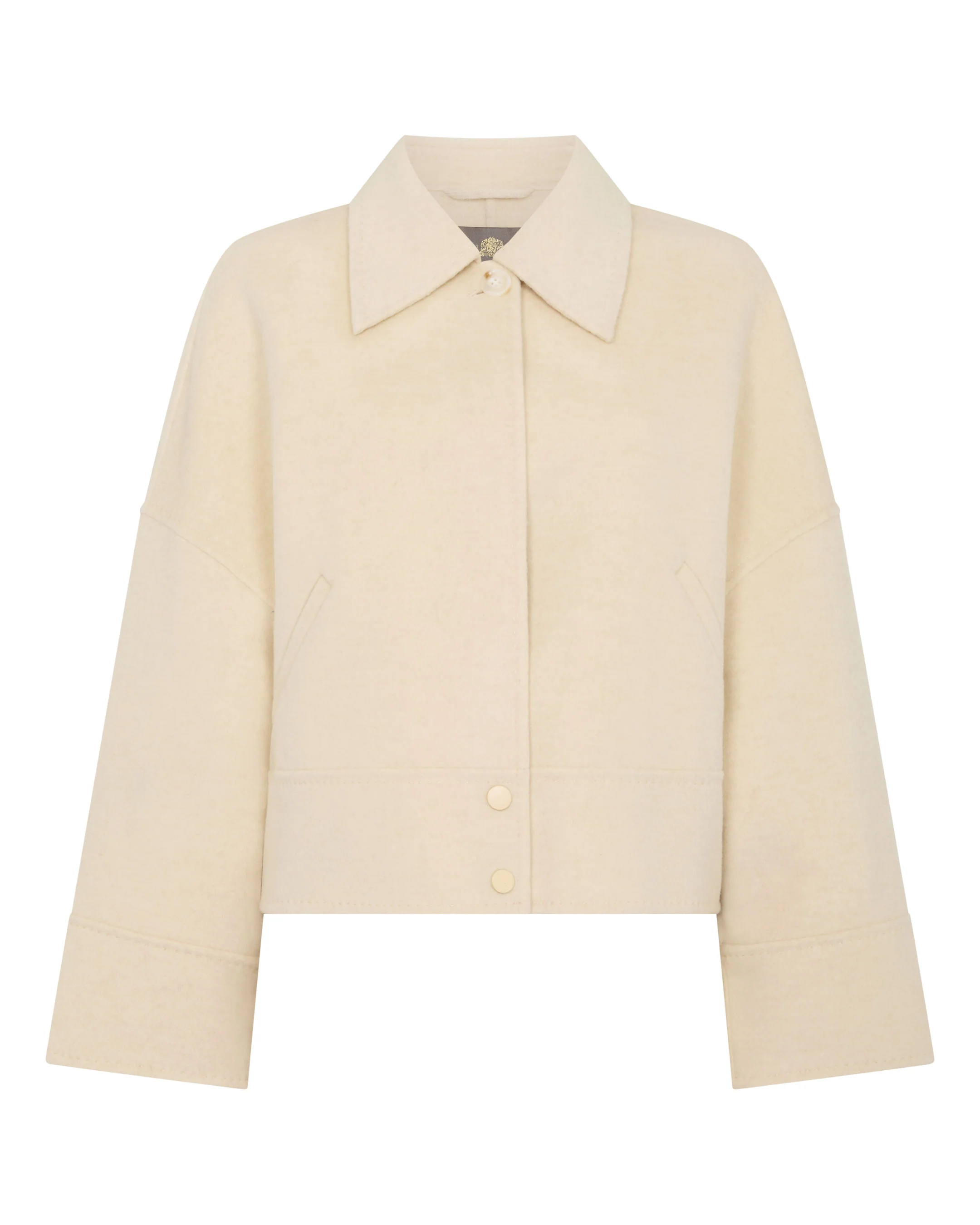 Women's Woven Cashmere Blend Short Jacket Off White