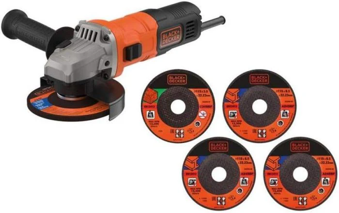 Black and Decker 220 volt Angle grinder with 5 cutting discs BEG010A5GB220v 115 mm 220 volt 240 volts