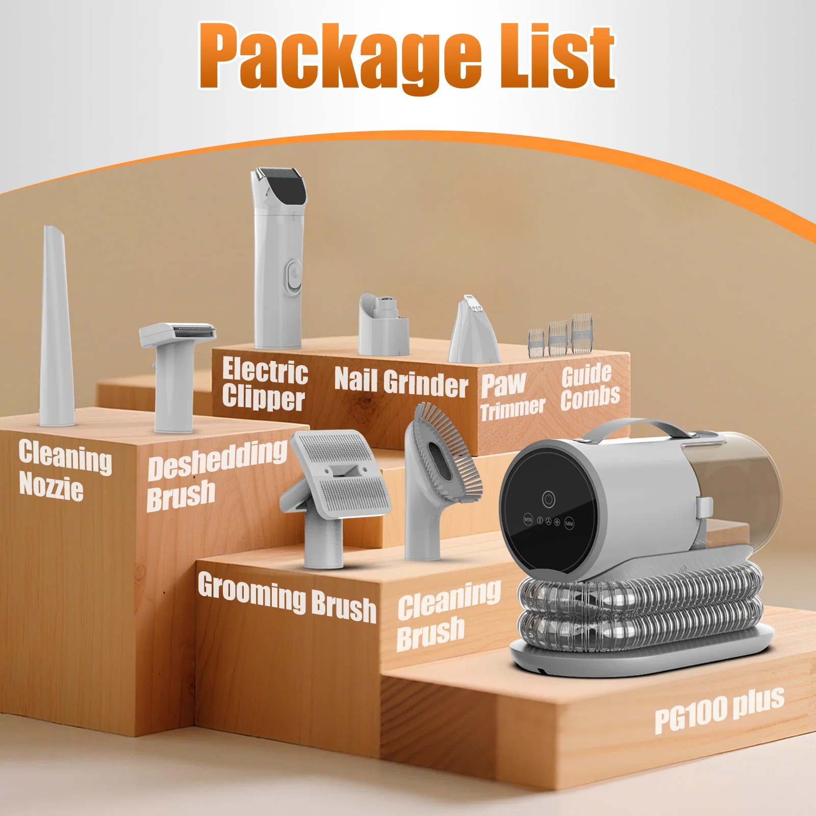 AIRROBO PG100 Plus 8 in 1 Pet Grooming Kit with Vacuum