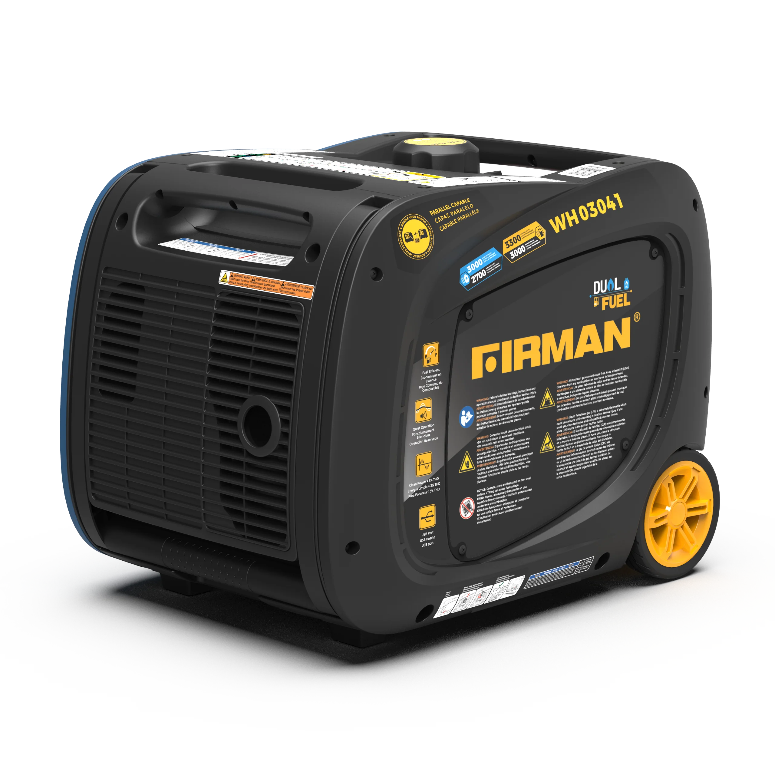 Dual Fuel Inverter Portable Generator 3300W Recoil Start