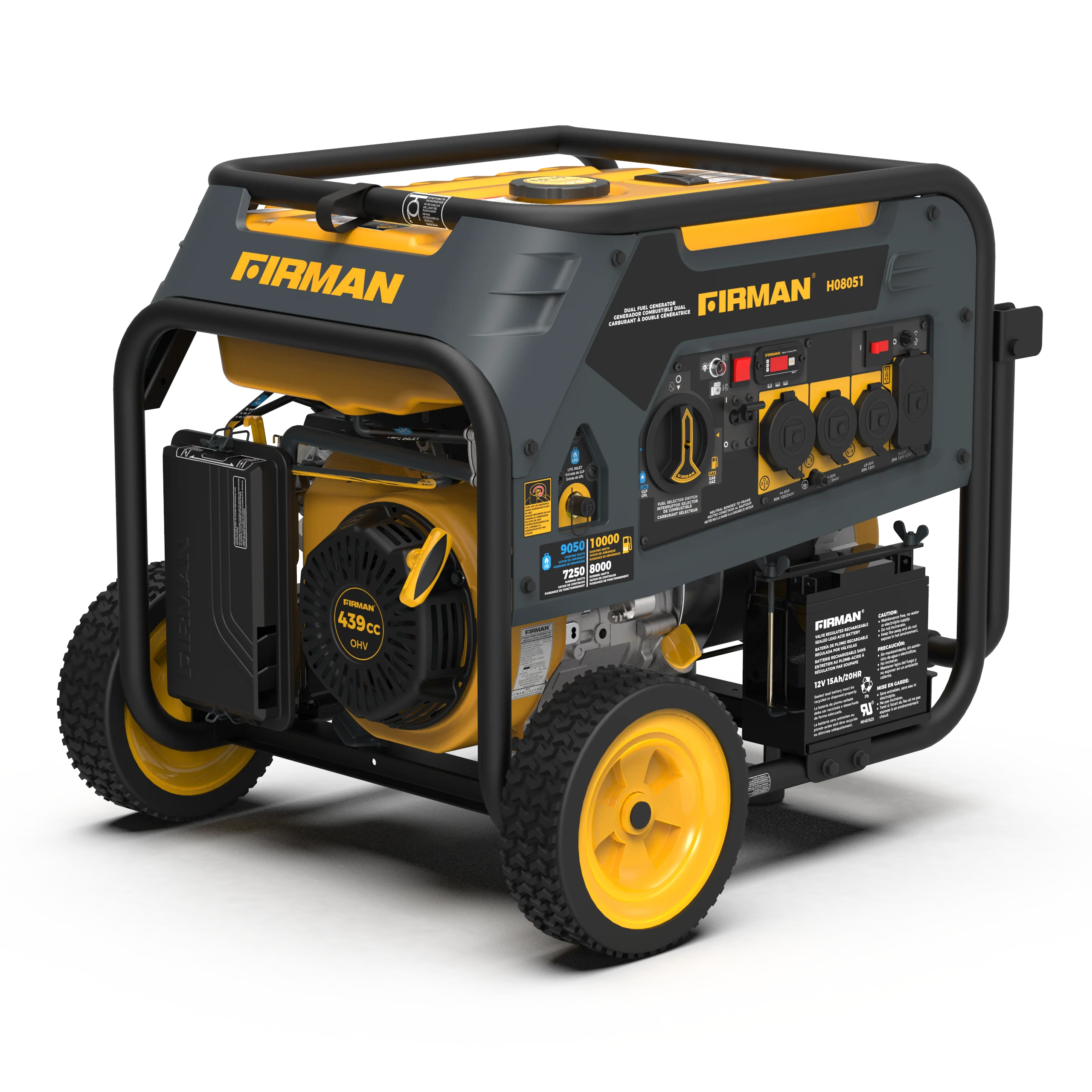 Dual Fuel Portable Generator 8000W Electric Start 120/240V