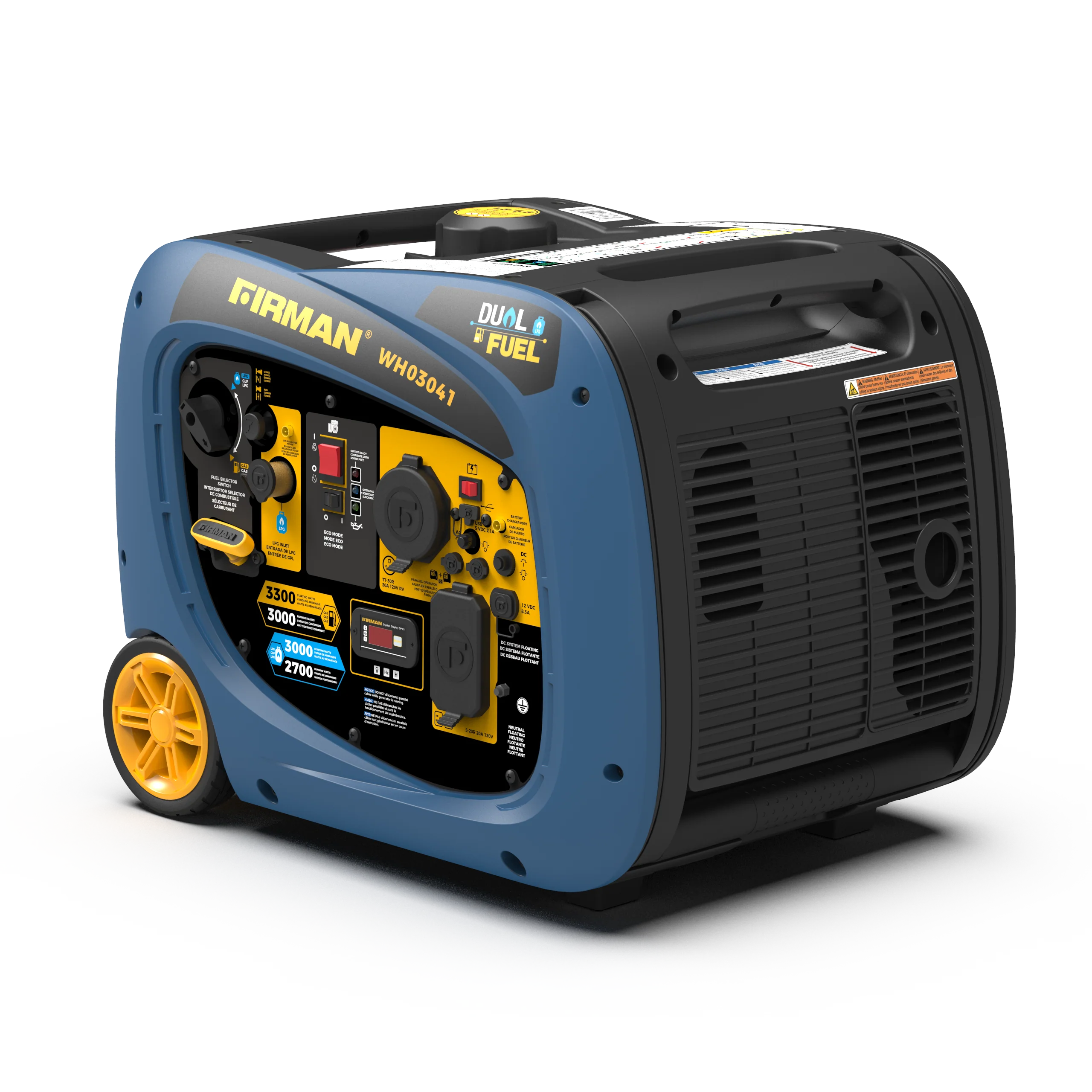 Dual Fuel Inverter Portable Generator 3300W Recoil Start