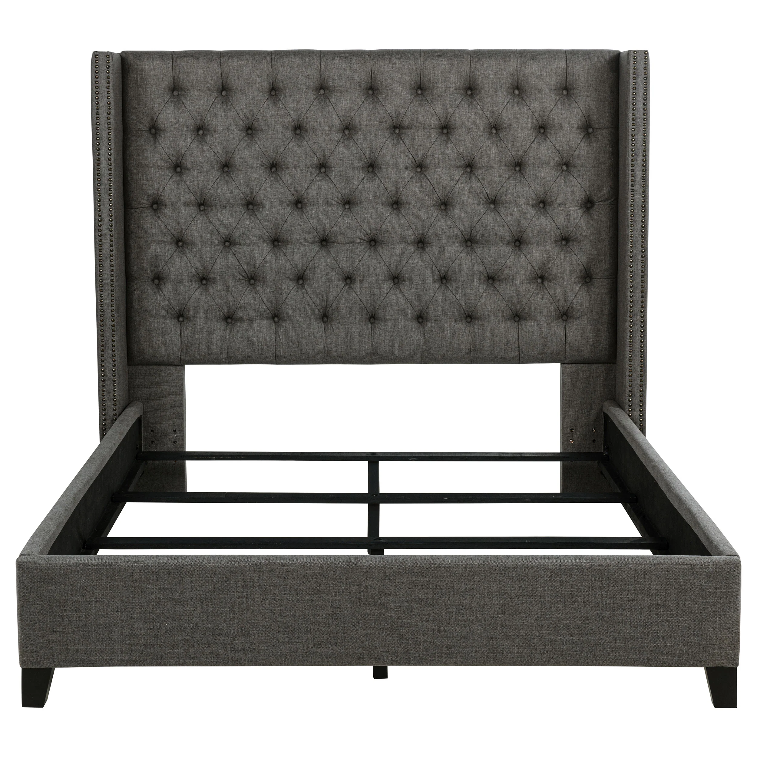 Bancroft Upholstered Wingback Bed Grey