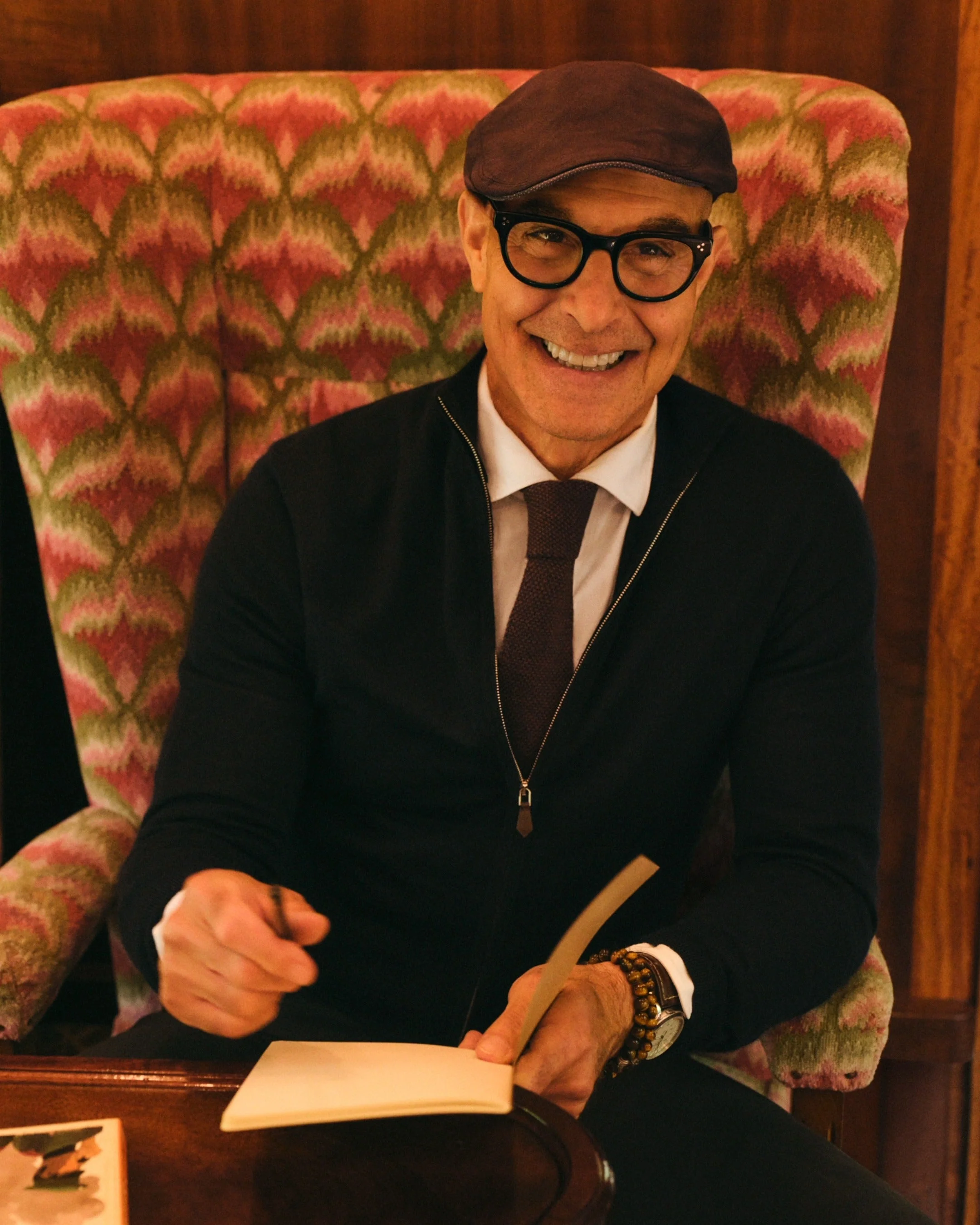 TUCCI KNITTED TIE Navy Blue + Brown