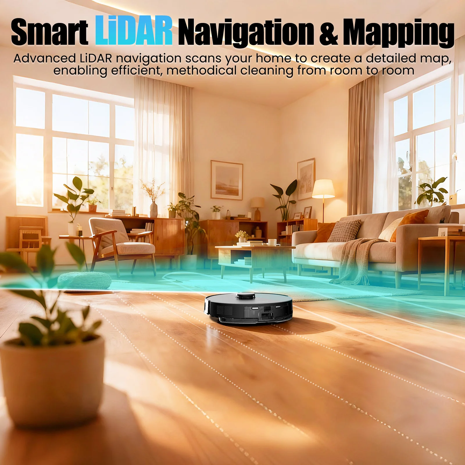 Airrobo Q20+ Robot Vacuum and Mop Self emptying& Refilling,Precision Navigation,Multi-Surface, Pet Friendly
