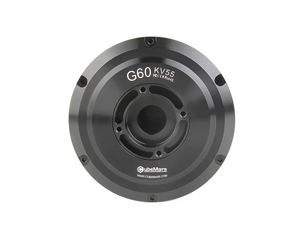 CubeMars G60 KV25 KV55 Gimbal Motor 24V 0.6Nm Rated 1.75Nm Peak Torque Large Hollow Shaft 0.01° Accuracy FOC