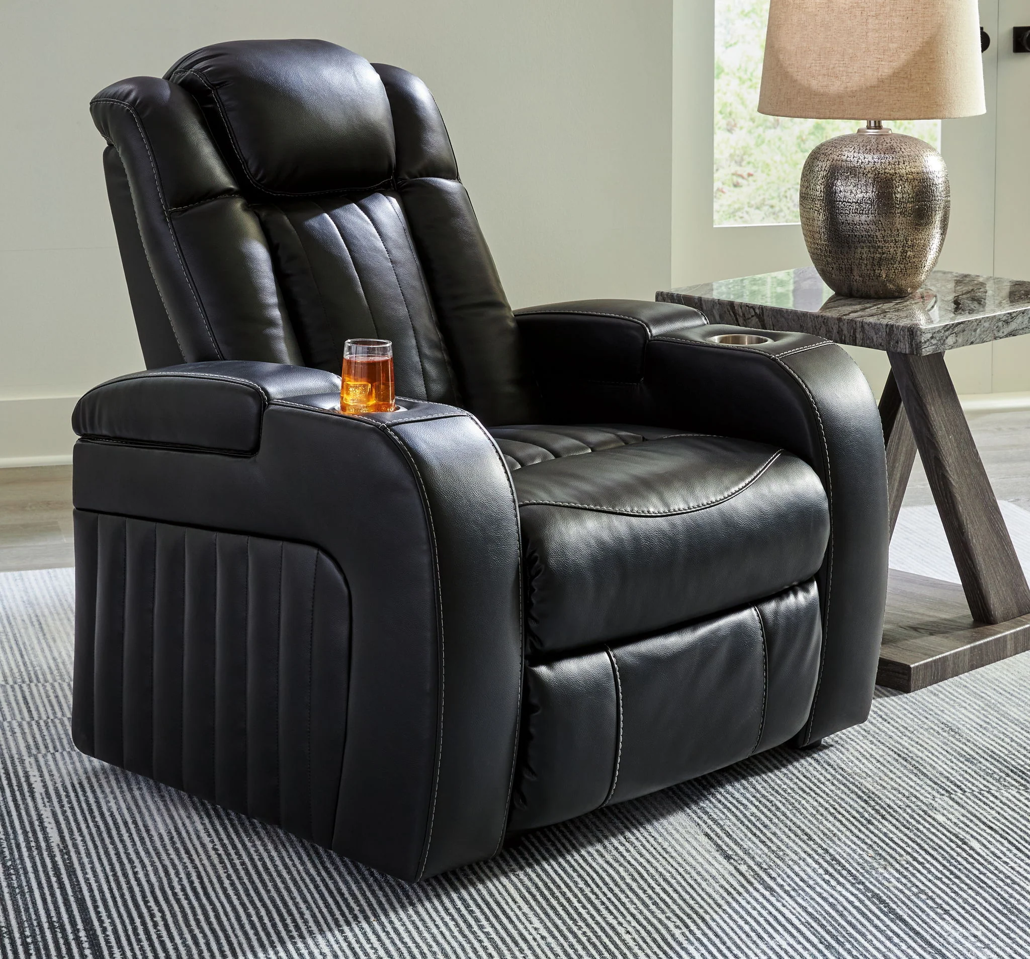 Caveman Den - Power Recliner/ Adj Headrest - Midnight
