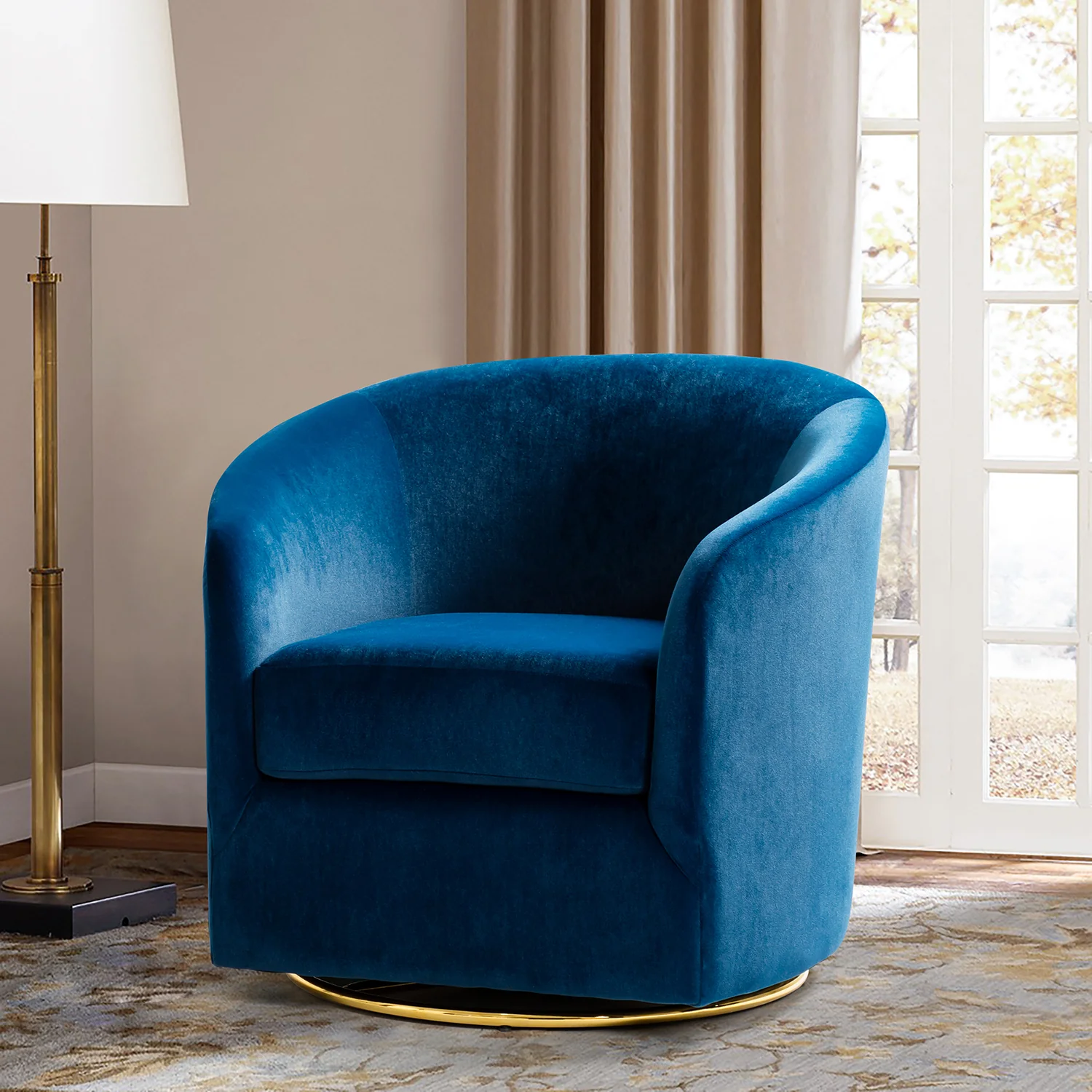 Amarante Swivel Chair in Navy