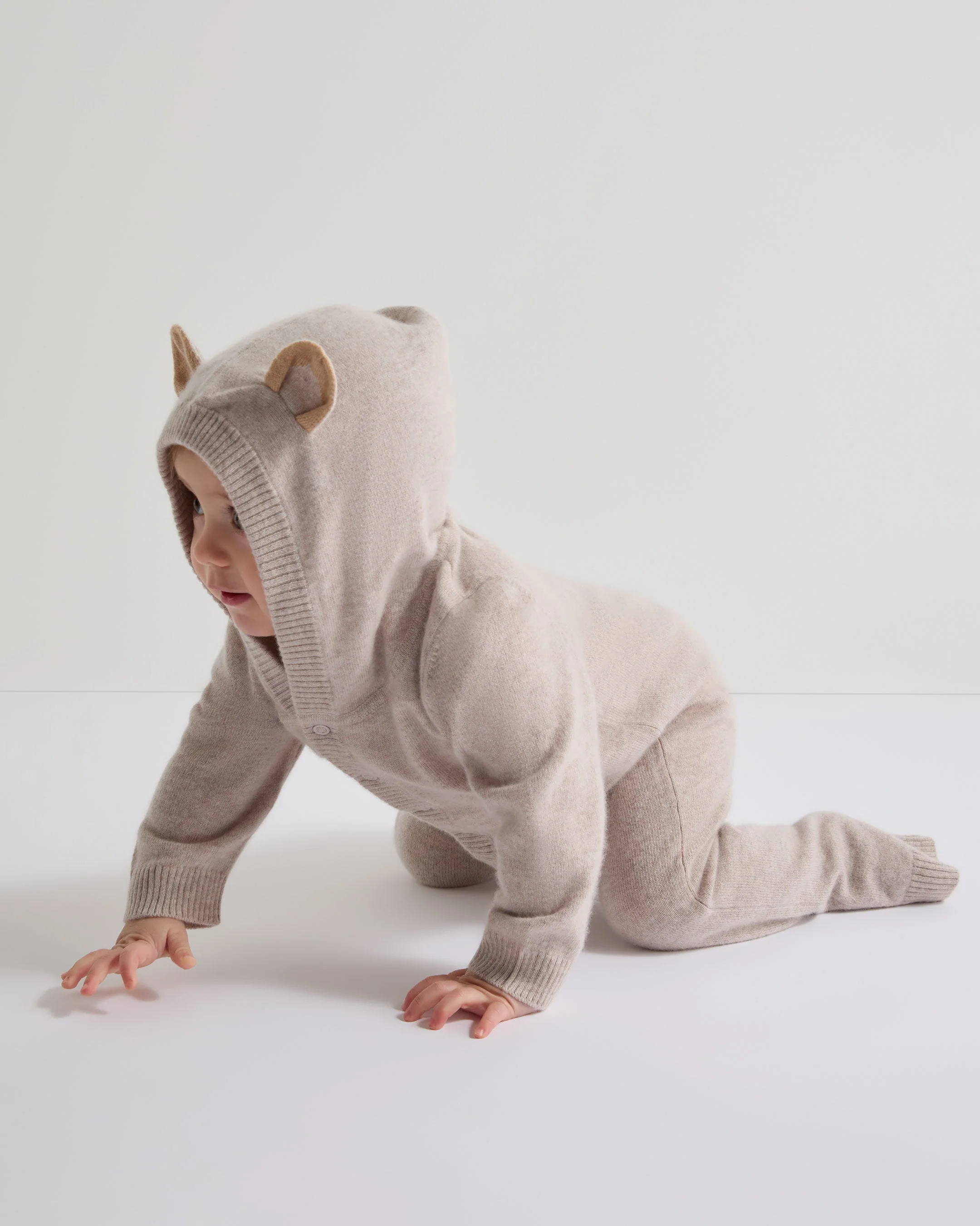 Bear Cashmere Sleepsuit Light Oatmeal Brown