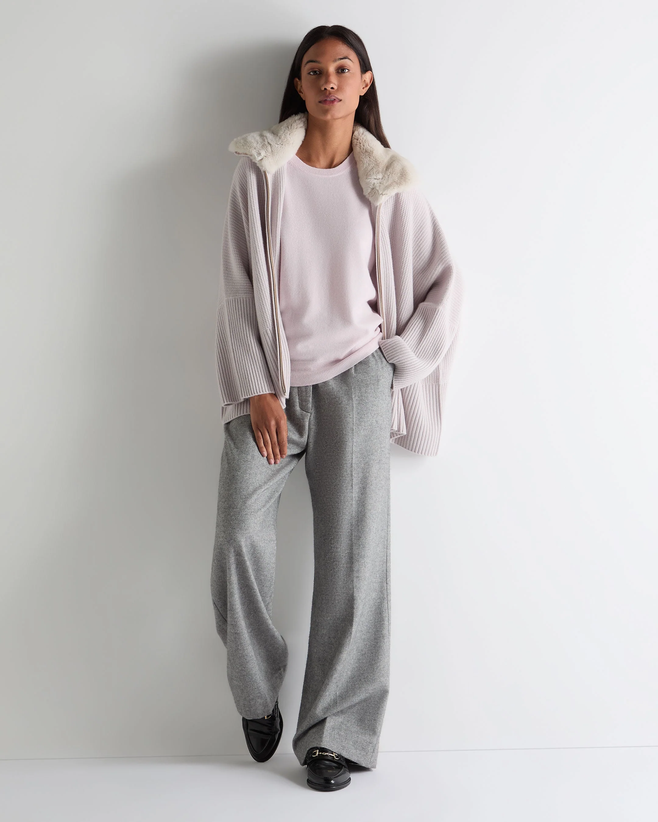 Women's Milly Classic Cashmere T-Shirt Chalk Pink