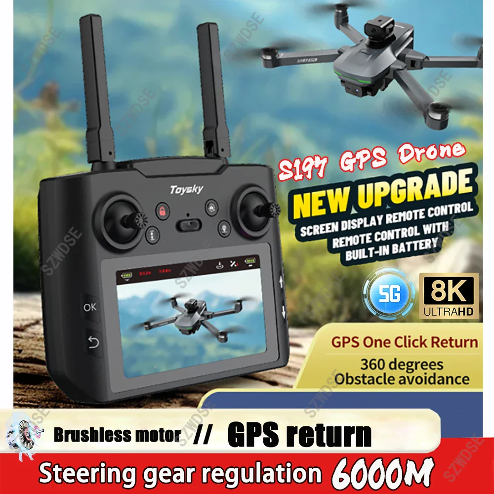 2025 New S197 Drone with Screen Remote Controller - 5G WIFI GPS 8k Camera Quadcopter
