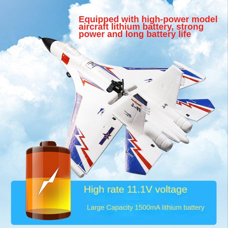 2000m RC Foam J11 Plane - with GPS 2.4G 6Ch Remote Control Glider Fighter Smart Balance Aircraft Toys for Adults Children