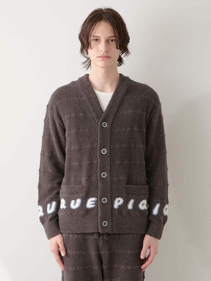 Night & Sweets MENS Baby Moco Pique Logo Jacquard Cardigan