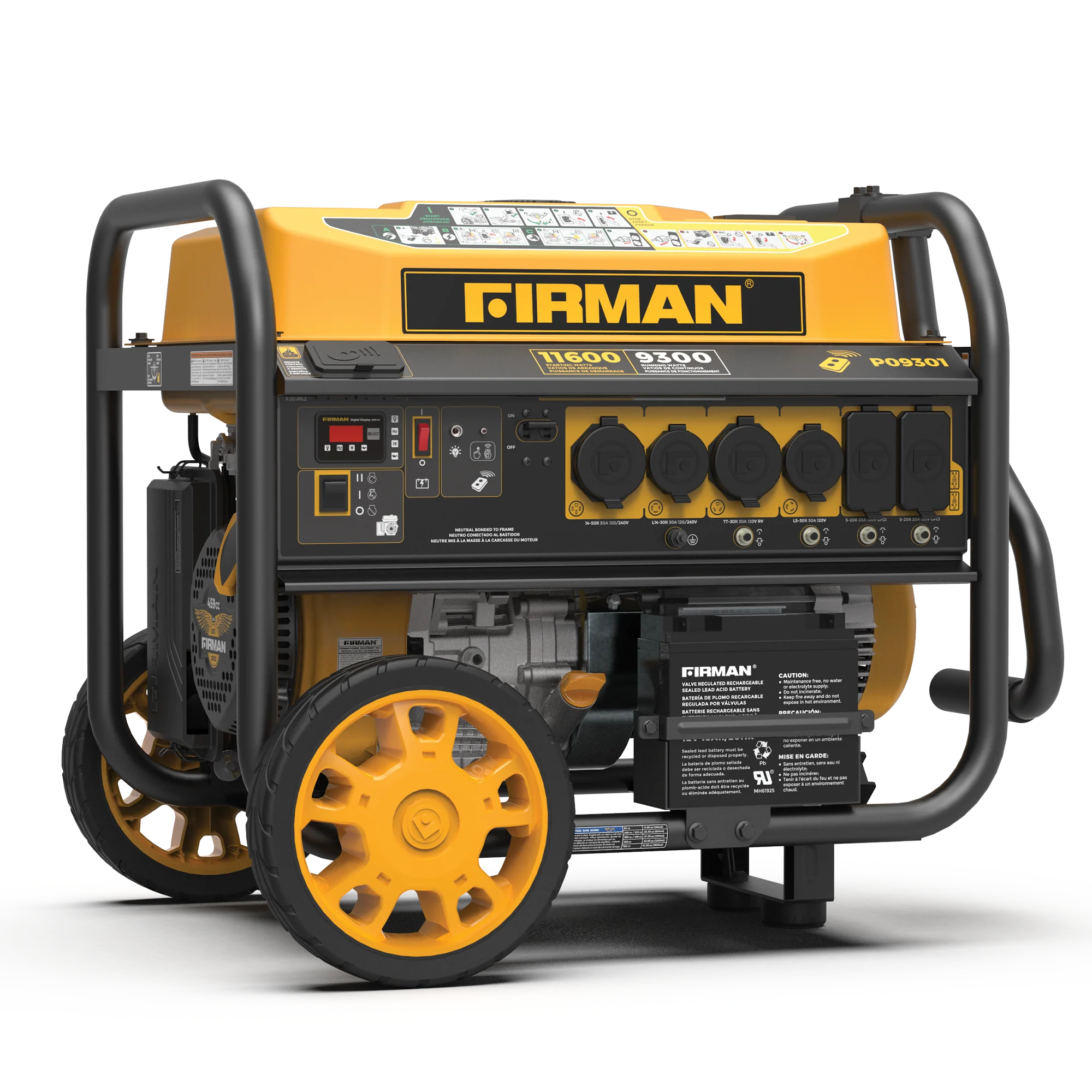 Gas Portable Generator 11600W Remote Start 120/240V