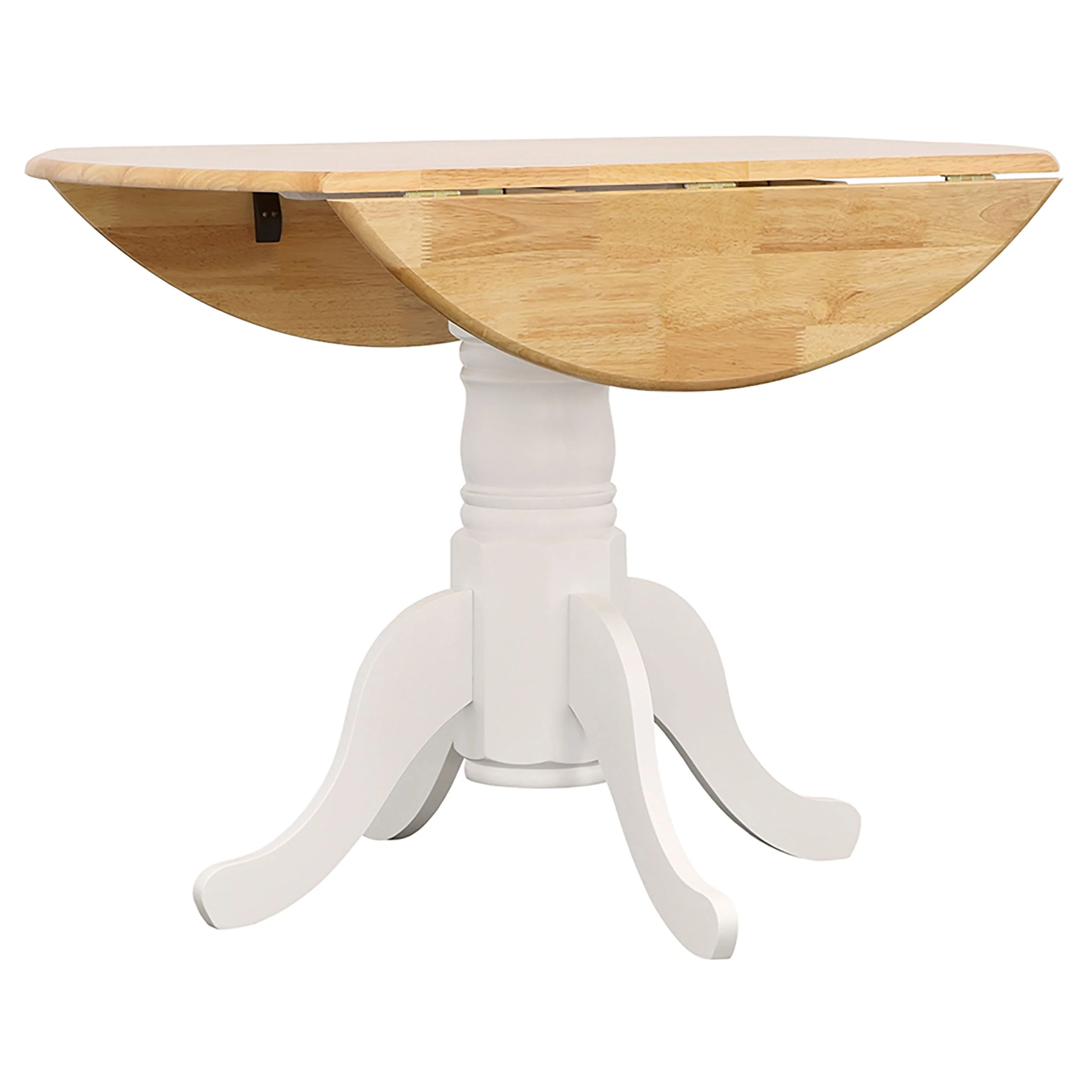 Allison  Round Drop Leaf Dining Table Set White