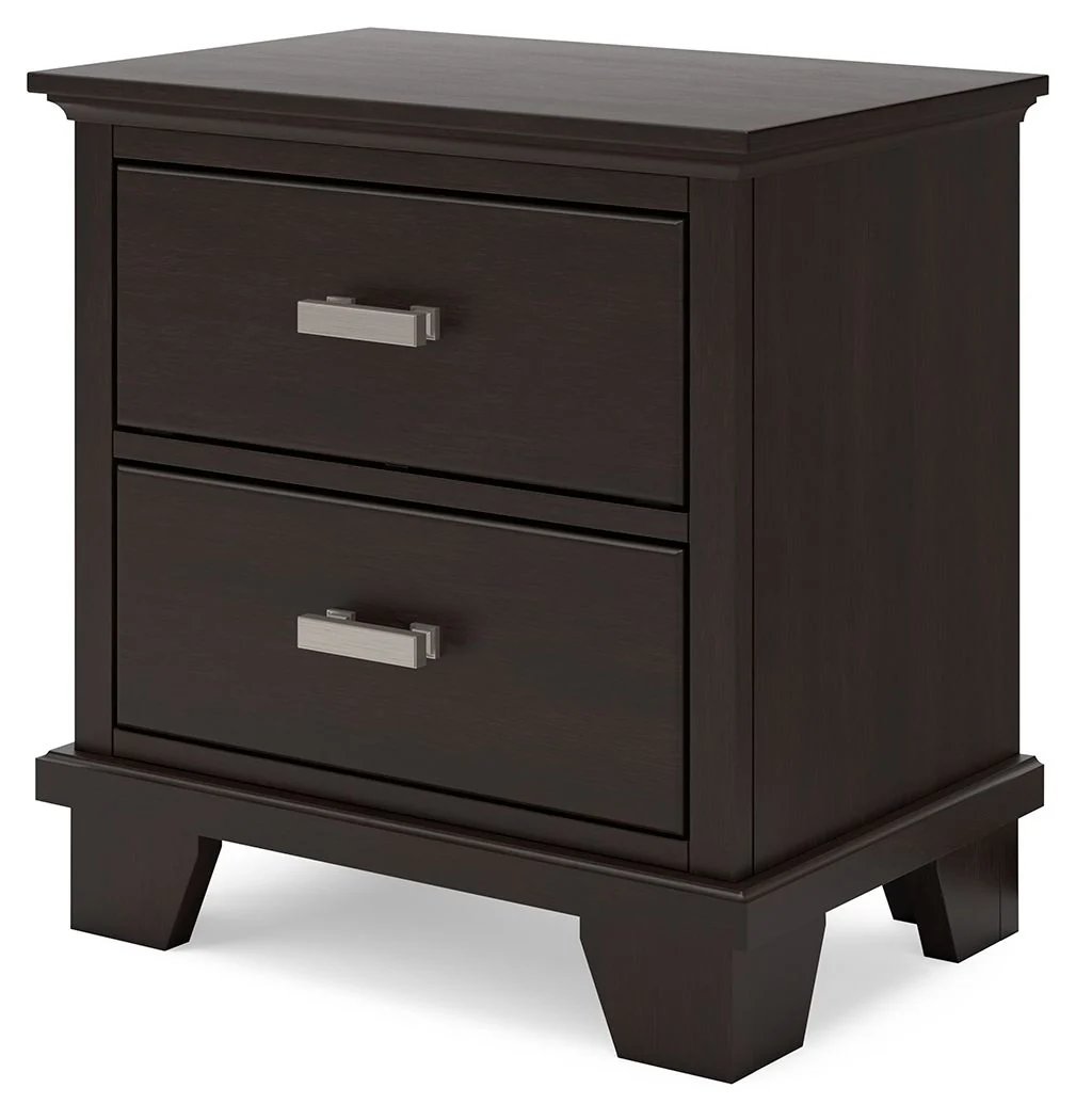 Covetown - Two Drawer Night Stand - Dark Brown