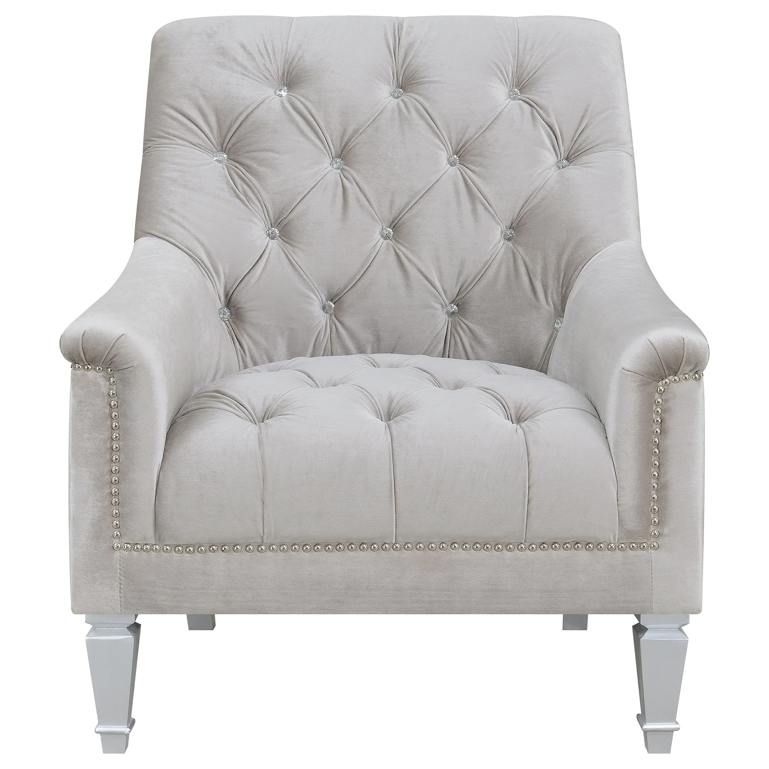 Avonlea Fabric Upholstered Sloped Arm Chair Grey Fabric