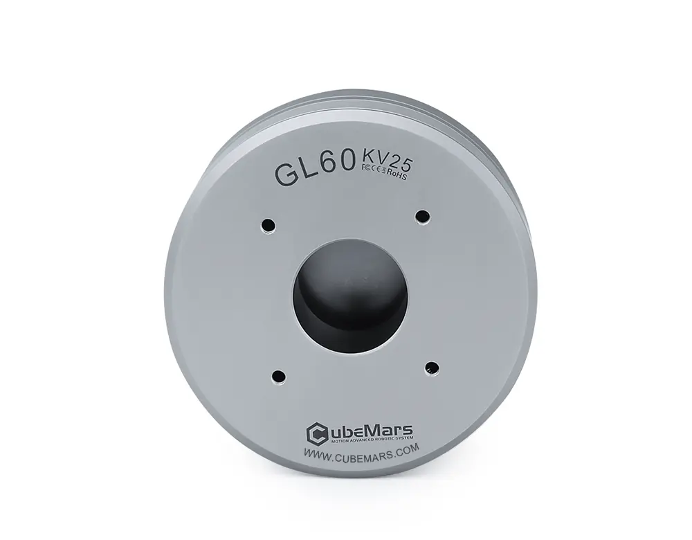 CubeMars GL60 KV25 Brushless Gimbal Motor – Large Hollow Shaft, Low Cogging, Ultralight, IP45 Waterproof