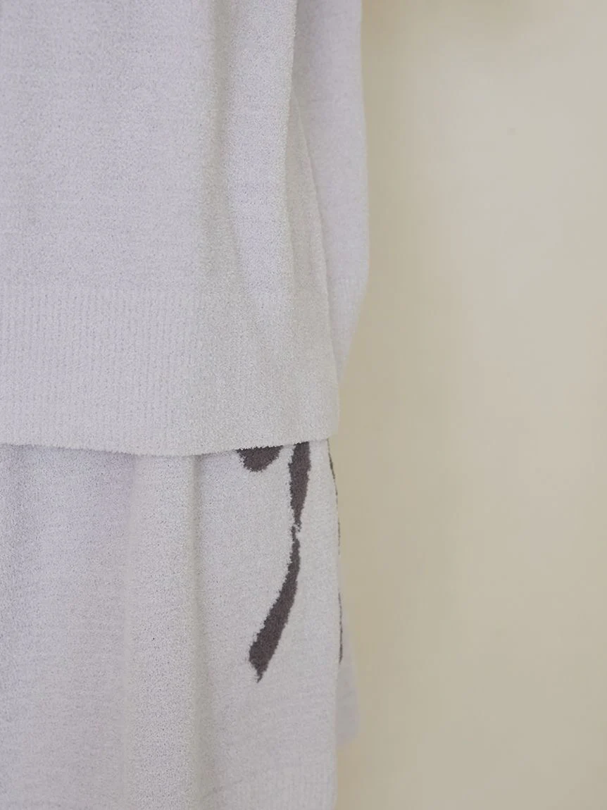 Ribbon Jacquard Pullover Sweater