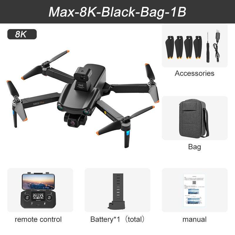 2024 New S802 GPS Drone - 8K HD Professional 3-Axis EIS Gimbal Camera 360° Obstacle Avoidance Brushless Motor Foldable Quadcopter Professional Camera Drone