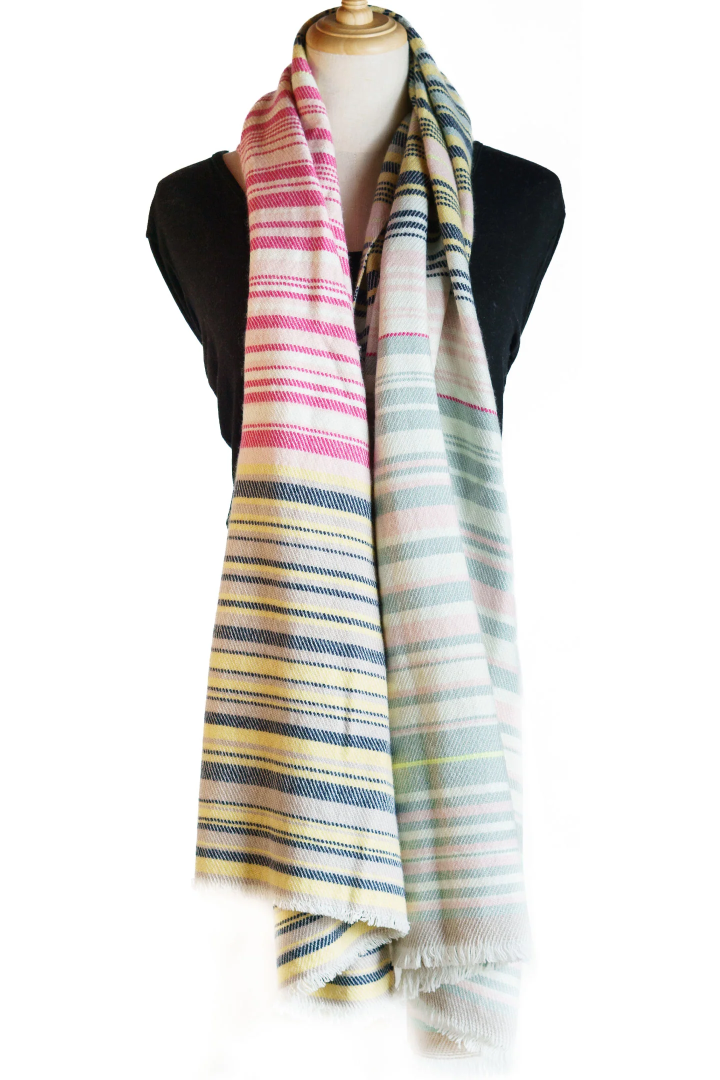 Pure Multicolored Cashmere Shawl Wrap