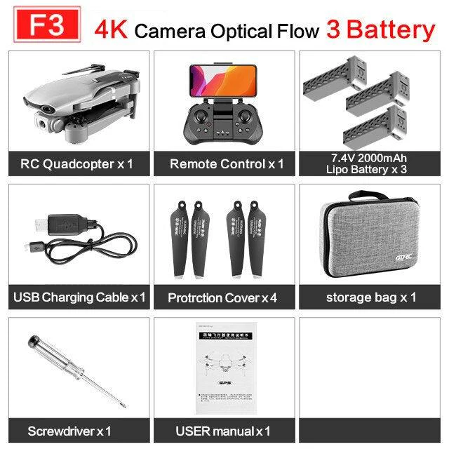 4DRC F3 drone - GPS 4K 5G WiFi live video FPV 4K/1080P HD Wide Angle Camera Foldable Altitude Hold Durable RC Drone