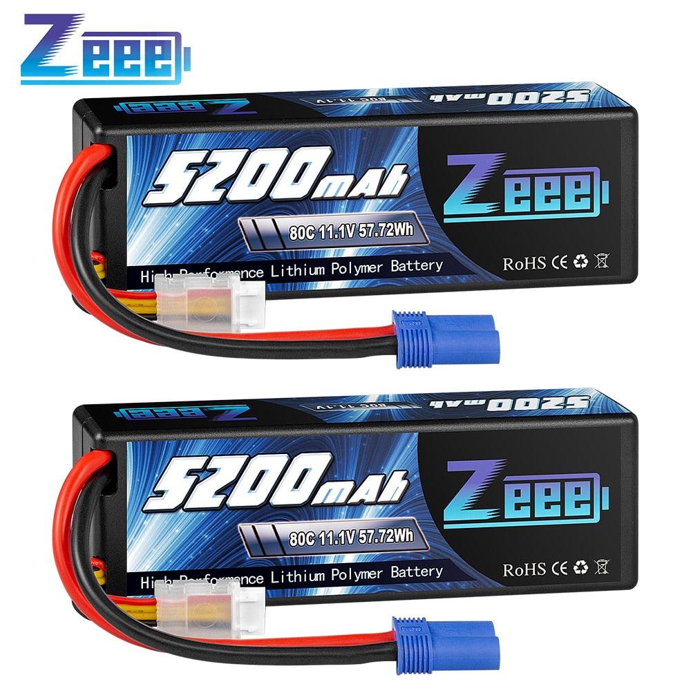 2units Zeee 11.1V 80C 5200mAh 3S Lipo Battery with EC5 Connector Hardcase Battery for RC Car Boat Truck Helicopter Airplane FPV Drone Battery