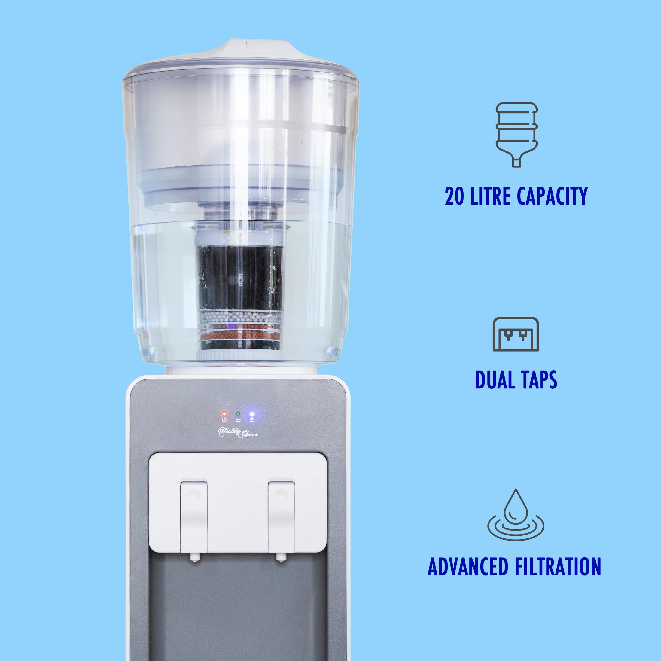Standing Cooler, Filter & Water Dispenser (20L) Dual Tap
