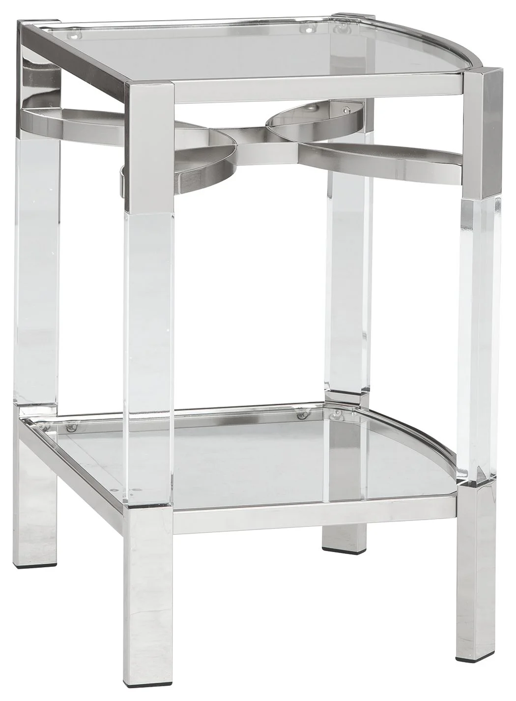 Chaseton - Accent Table - Clear / Silver Finish