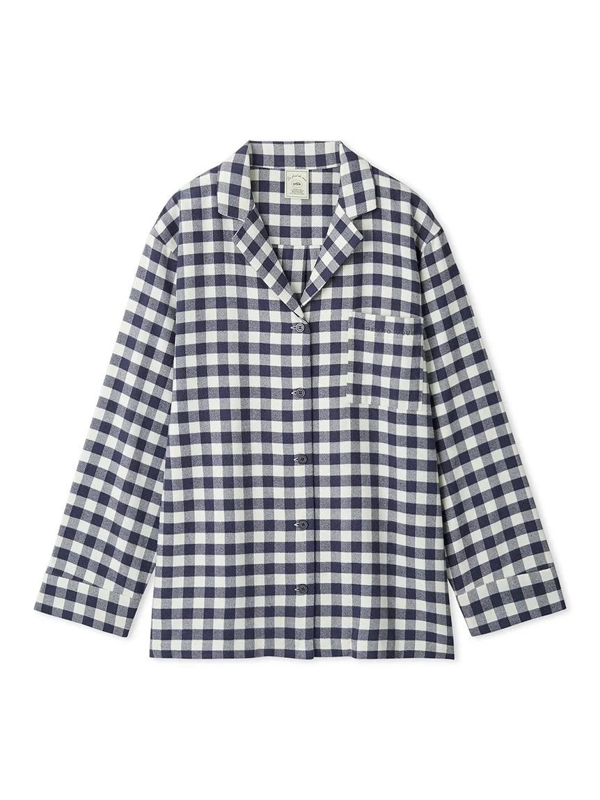 Checkered Long Sleeve Sleep Shirt Sleepwear