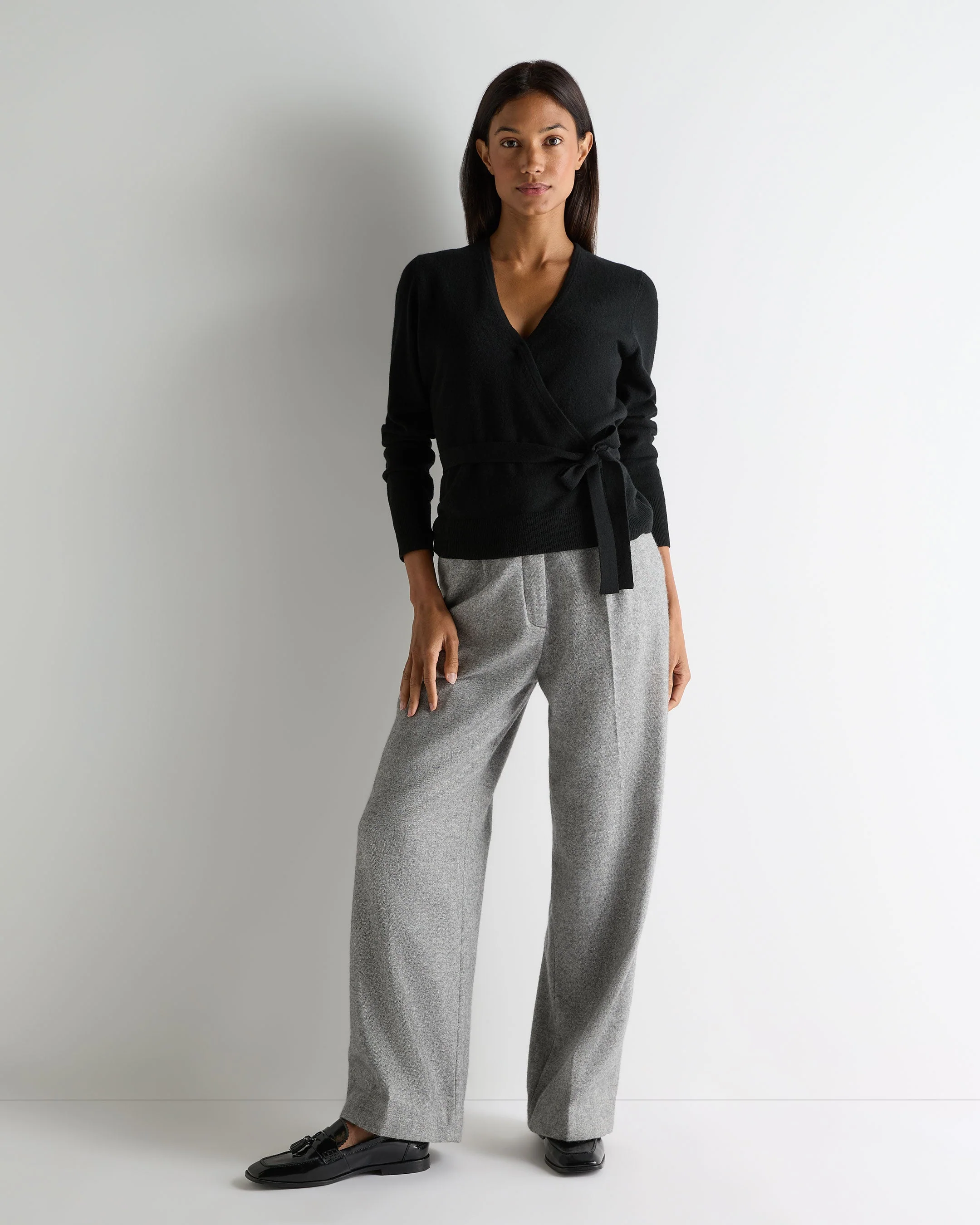 Women's Arabella Wrap Cashmere Cardigan Black