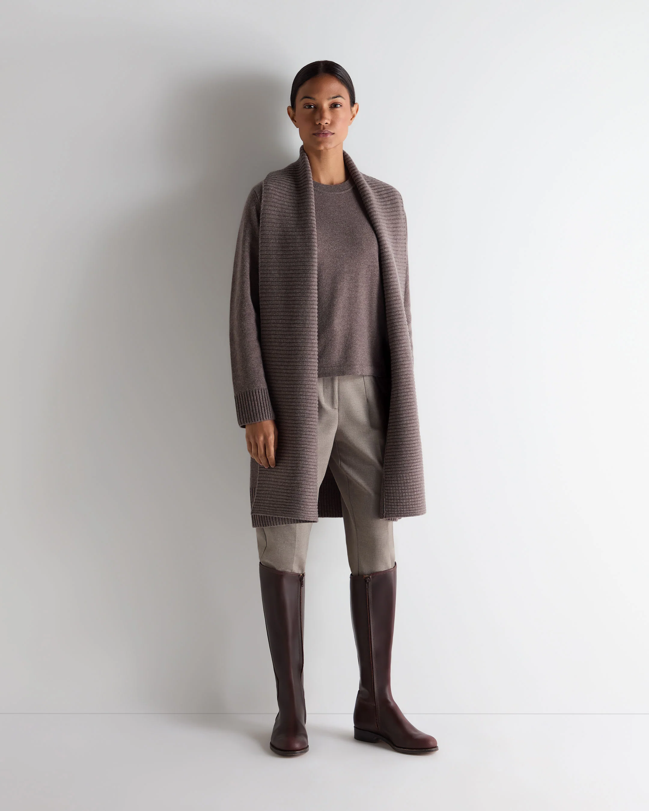 Women's Hallie Round Neck Cashmere Sweater Otter Brown