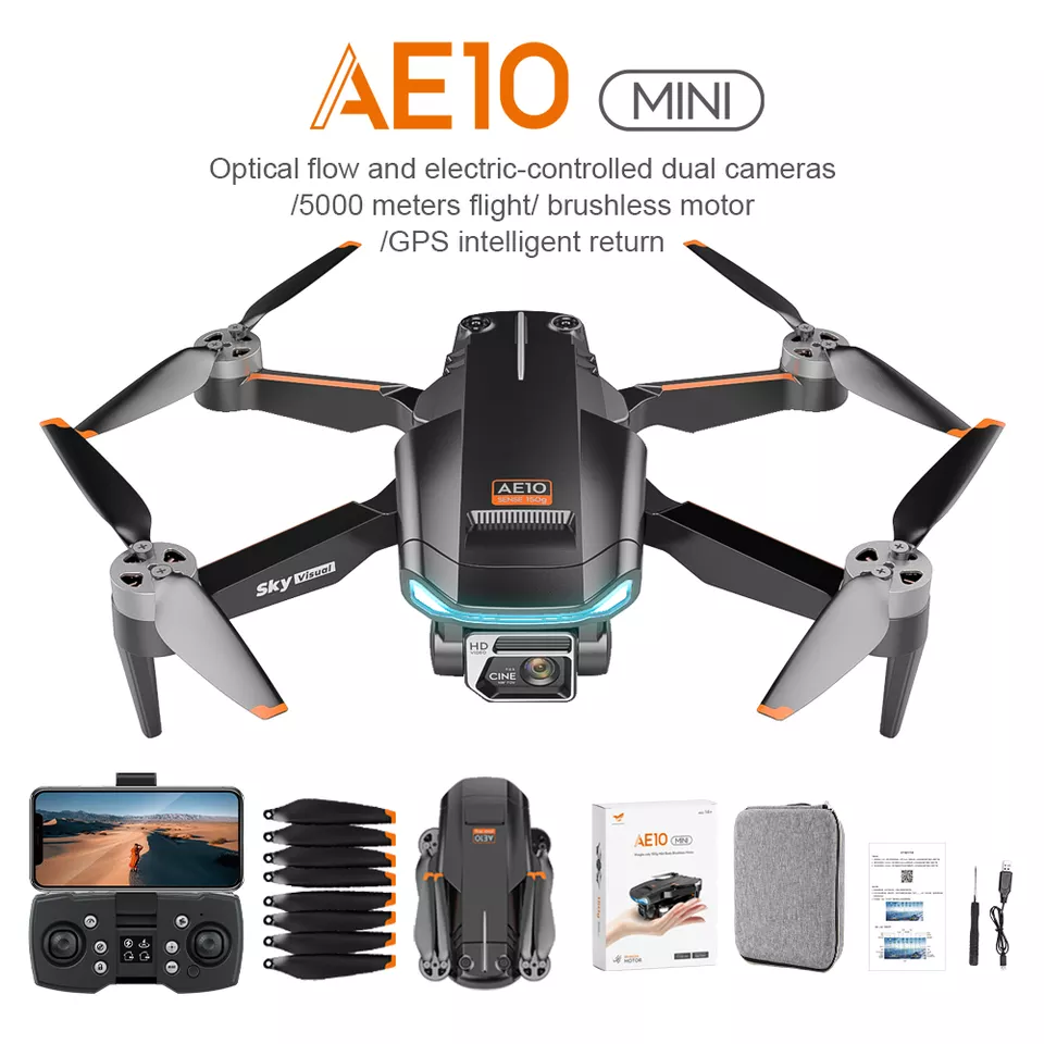 AE10 Drone - GPS WIFI Brushless Drone 8K HD Dual Camera Professional  800M Distance Remote Control Foldable Dron