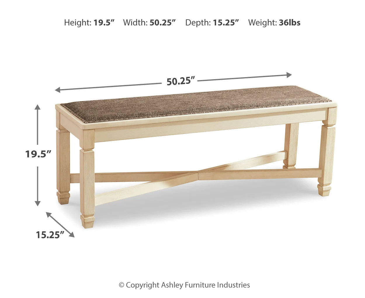 Bolanburg Large UPH Dining Room Bench