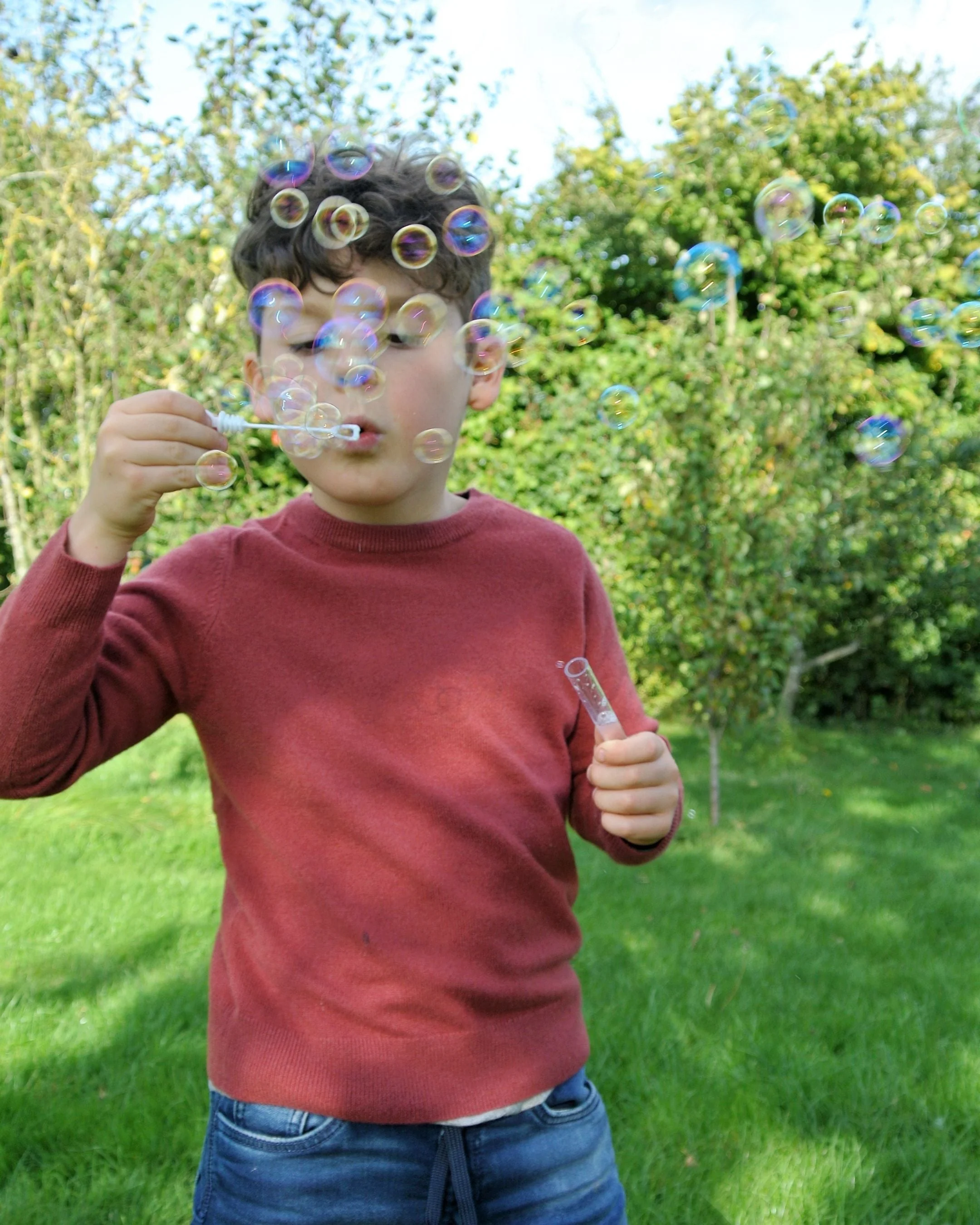 Boys Round Neck Cashmere Sweater Brick Red