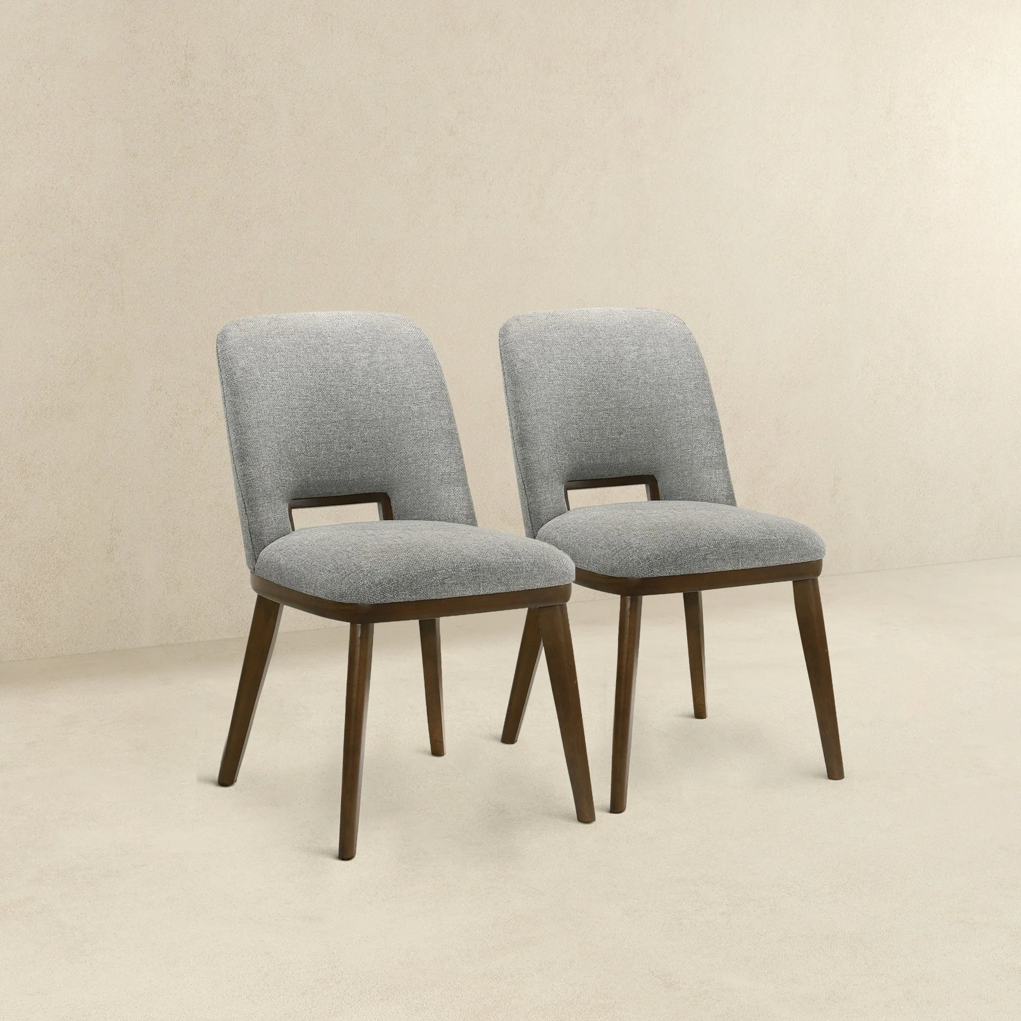 Blaken Light Grey Fabric Dining Chair (Set Of 2)