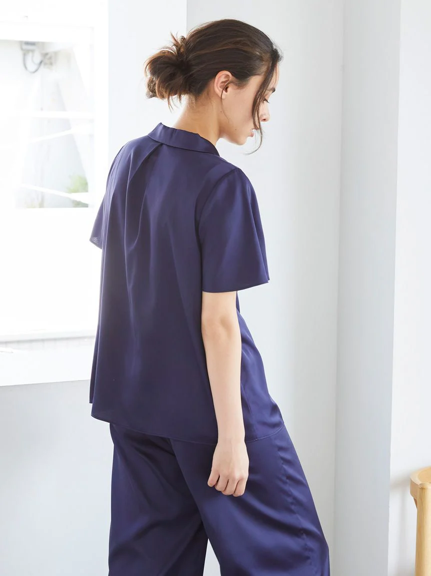 Strawberry Embroidered Satin Sleep Shirt