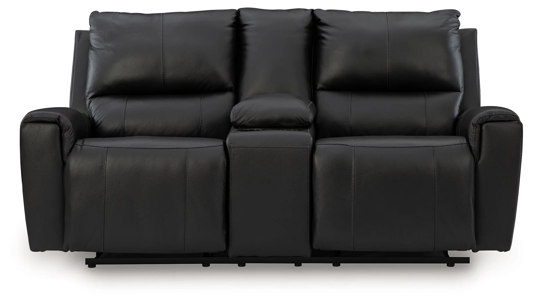 Glossmore - Reclining Loveseat With Console - Black