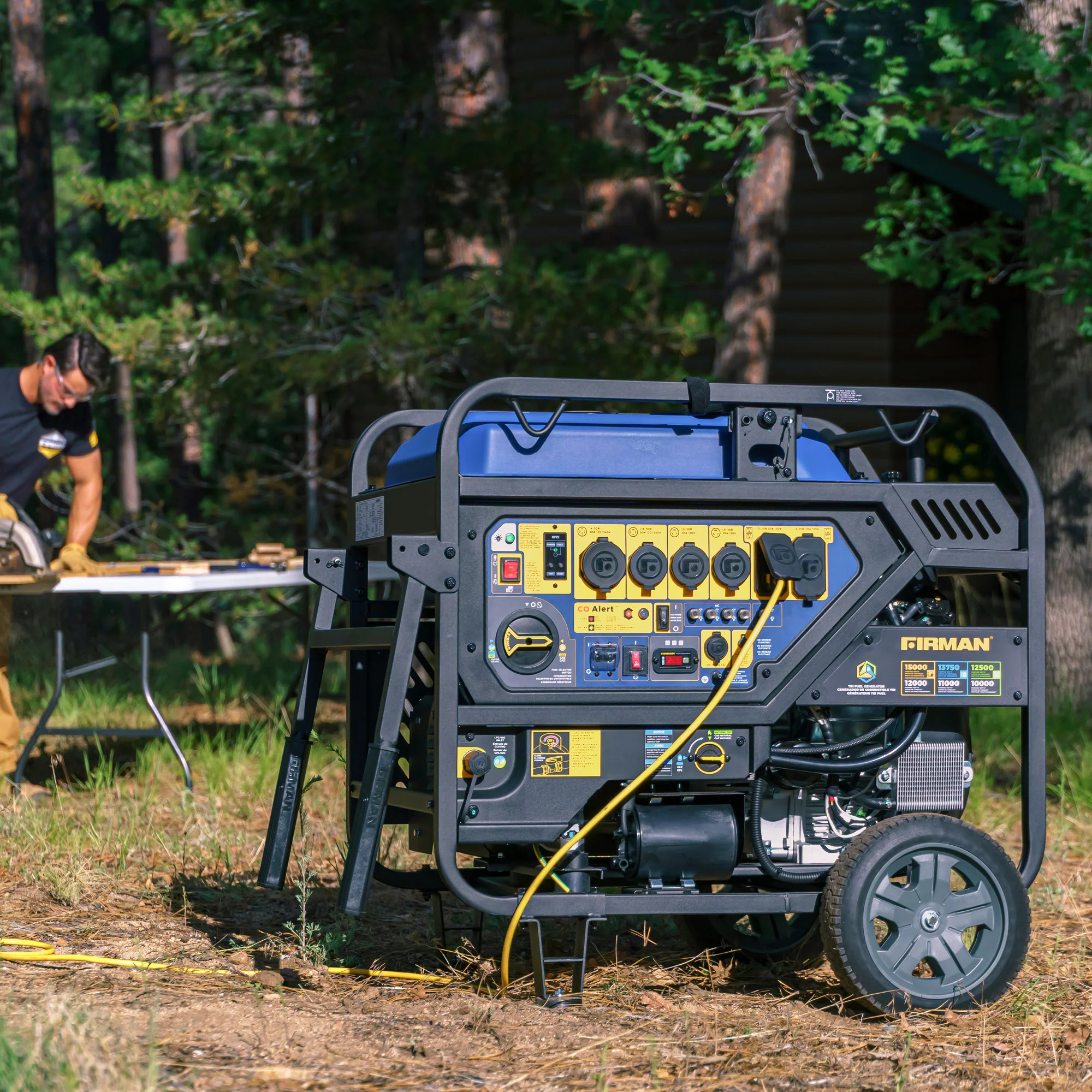 TRI FUEL PORTABLE GENERATOR 15000W ELECTRIC START 120/240V WITH CO ALERT