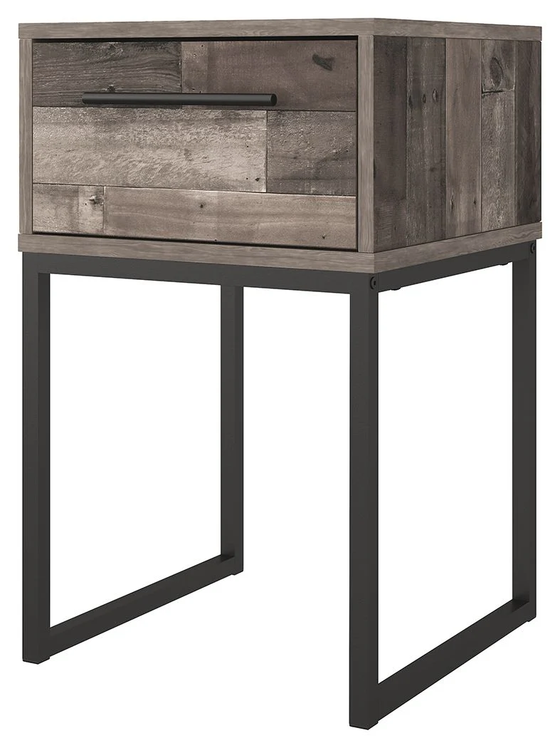 Neilsville - One Drawer Night Stand - Black / Gray