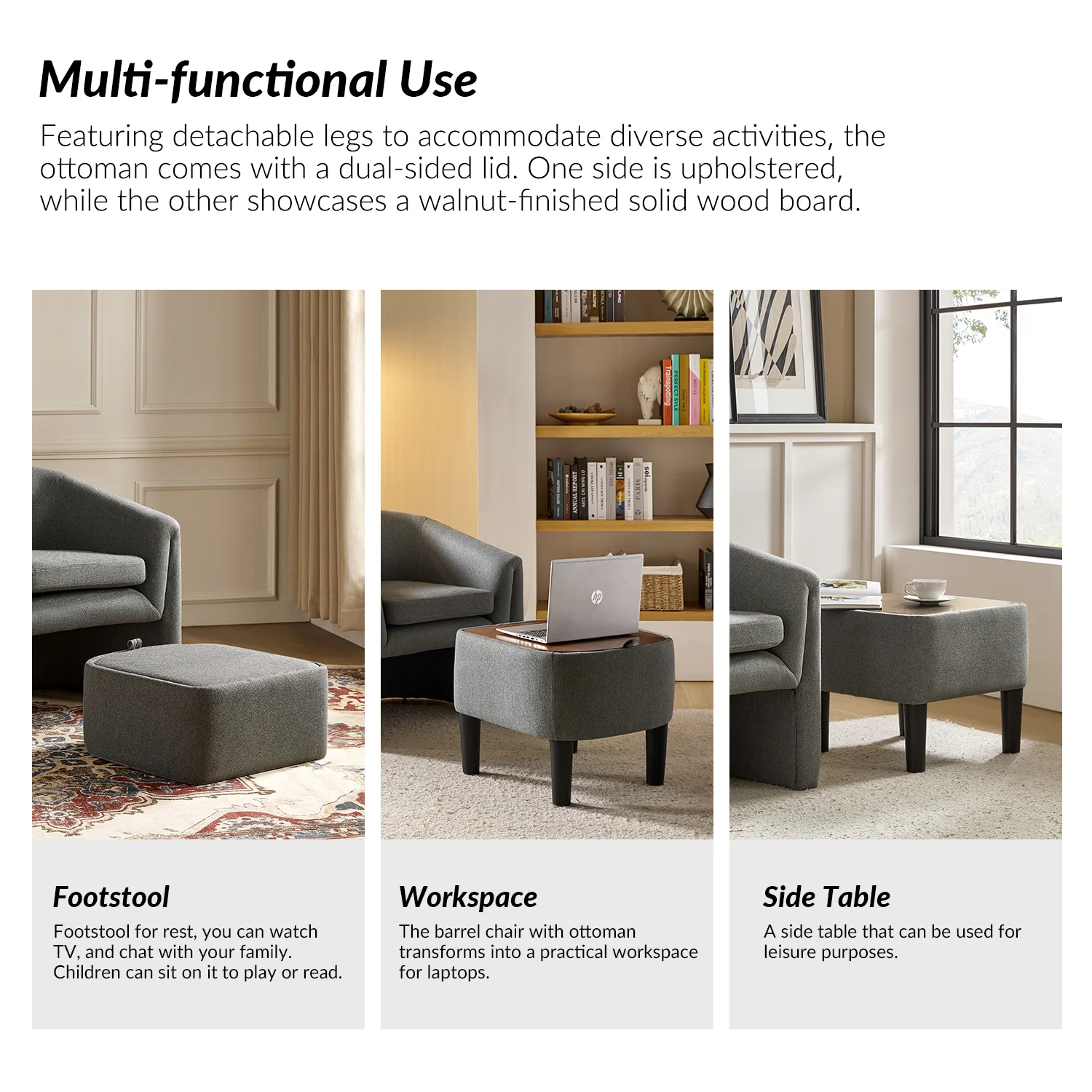 Arturo Armchair in Grey