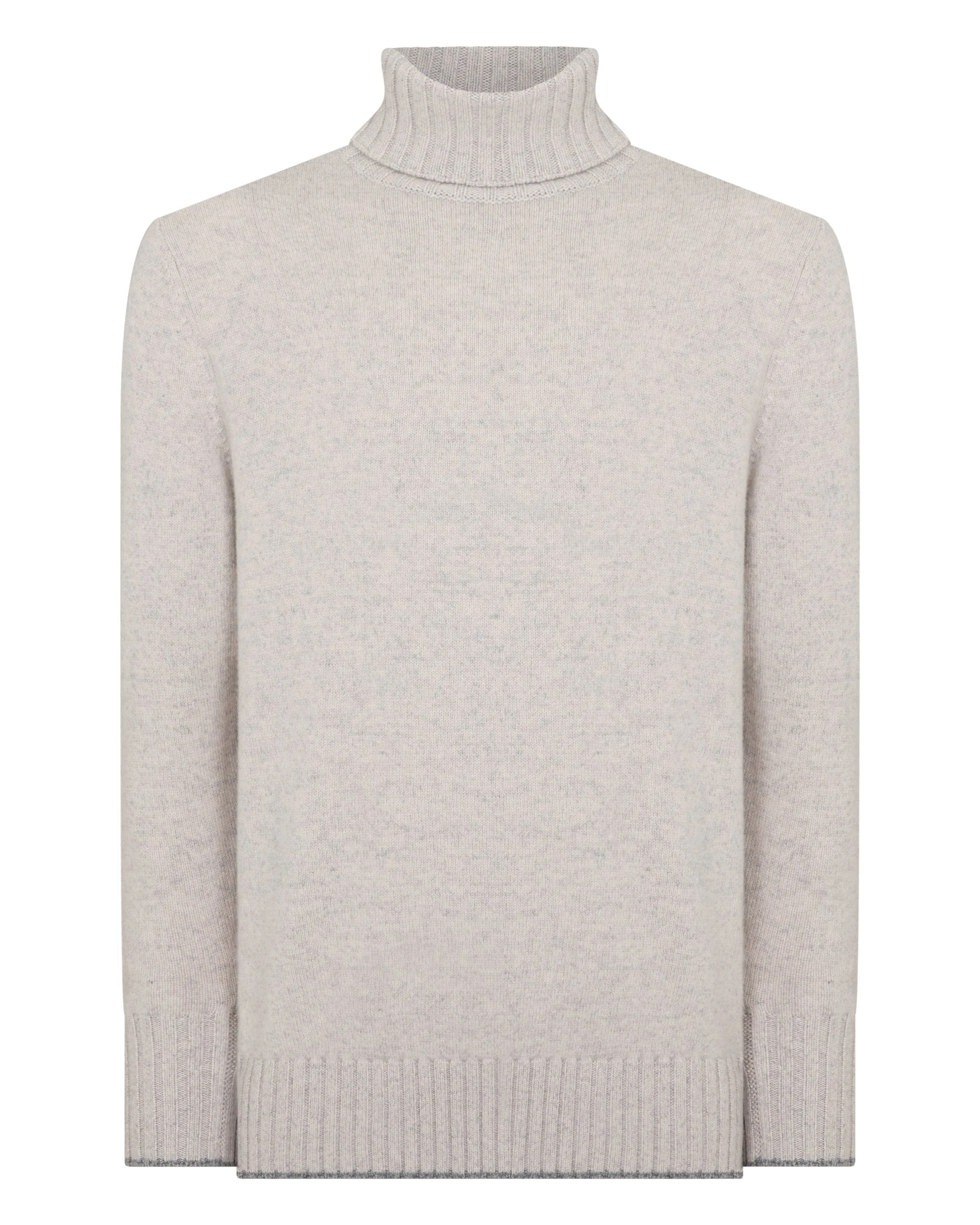 Men's Brompton Turtle Neck Cashmere Sweater Nougat Brown Marl