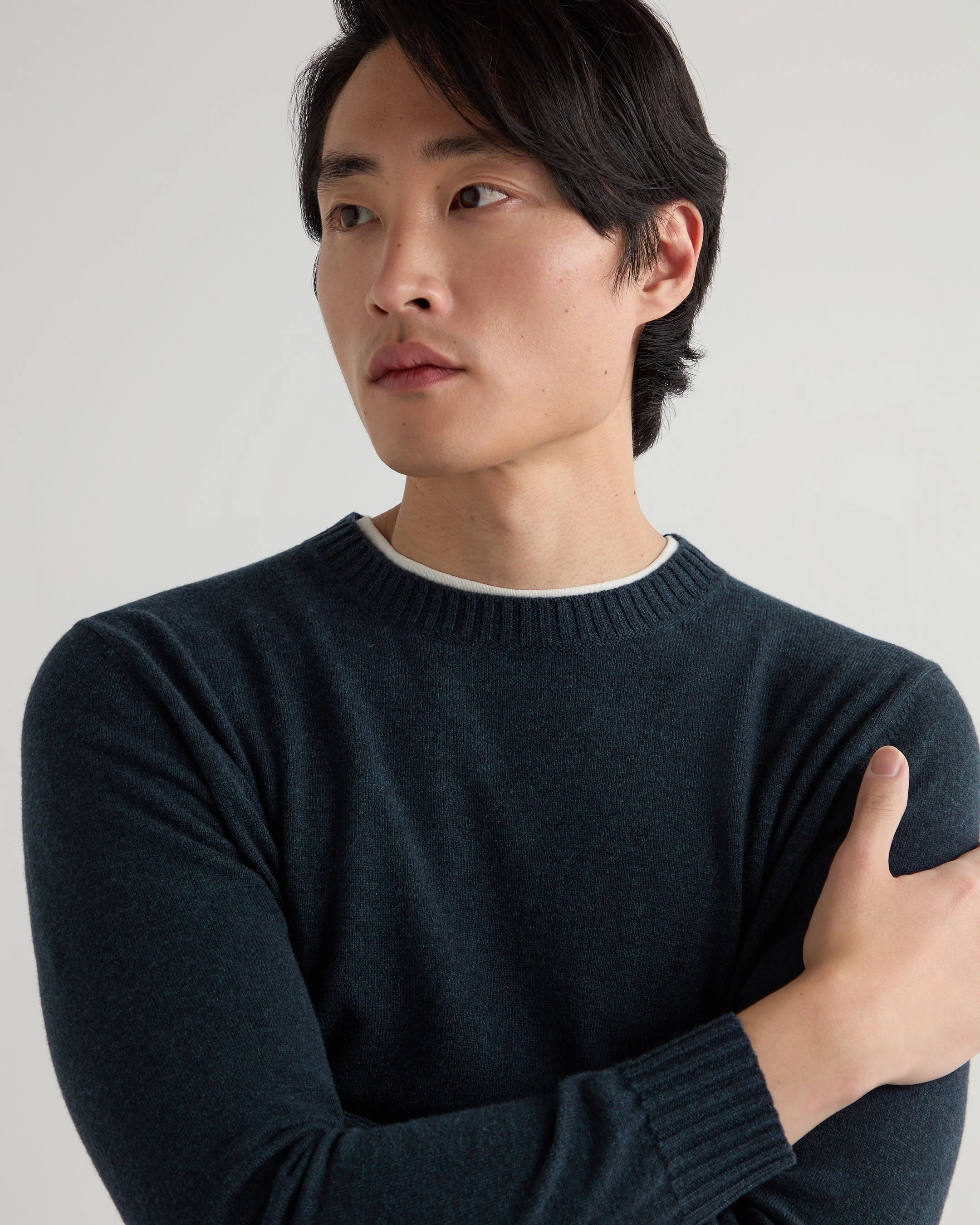 Men's Shoreditch Round Neck Cashmere Sweater Indigo Blue