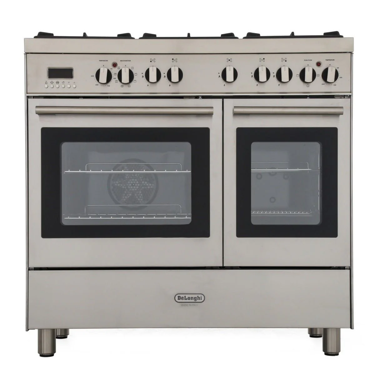 Delonghi DT906/220/RDF Professional 36 Inch Stainless Steel Gas range with 5 Burner and 2 Ovens  Made in Italy  220 v  240 volts 50 hz