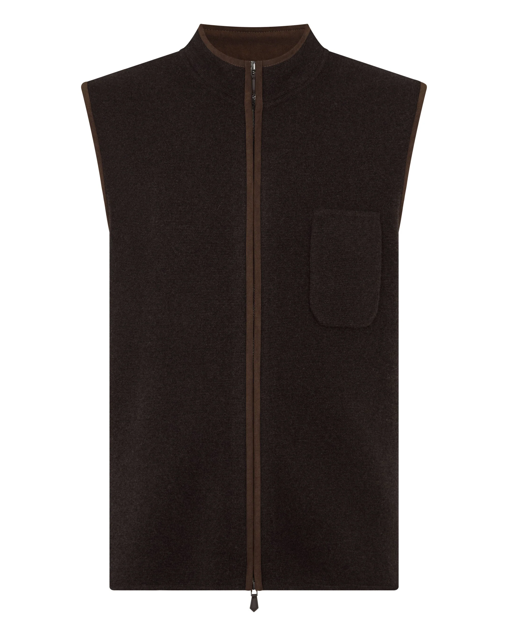 Men's Shaftesbury Cashmere Gilet Chocolate Brown
