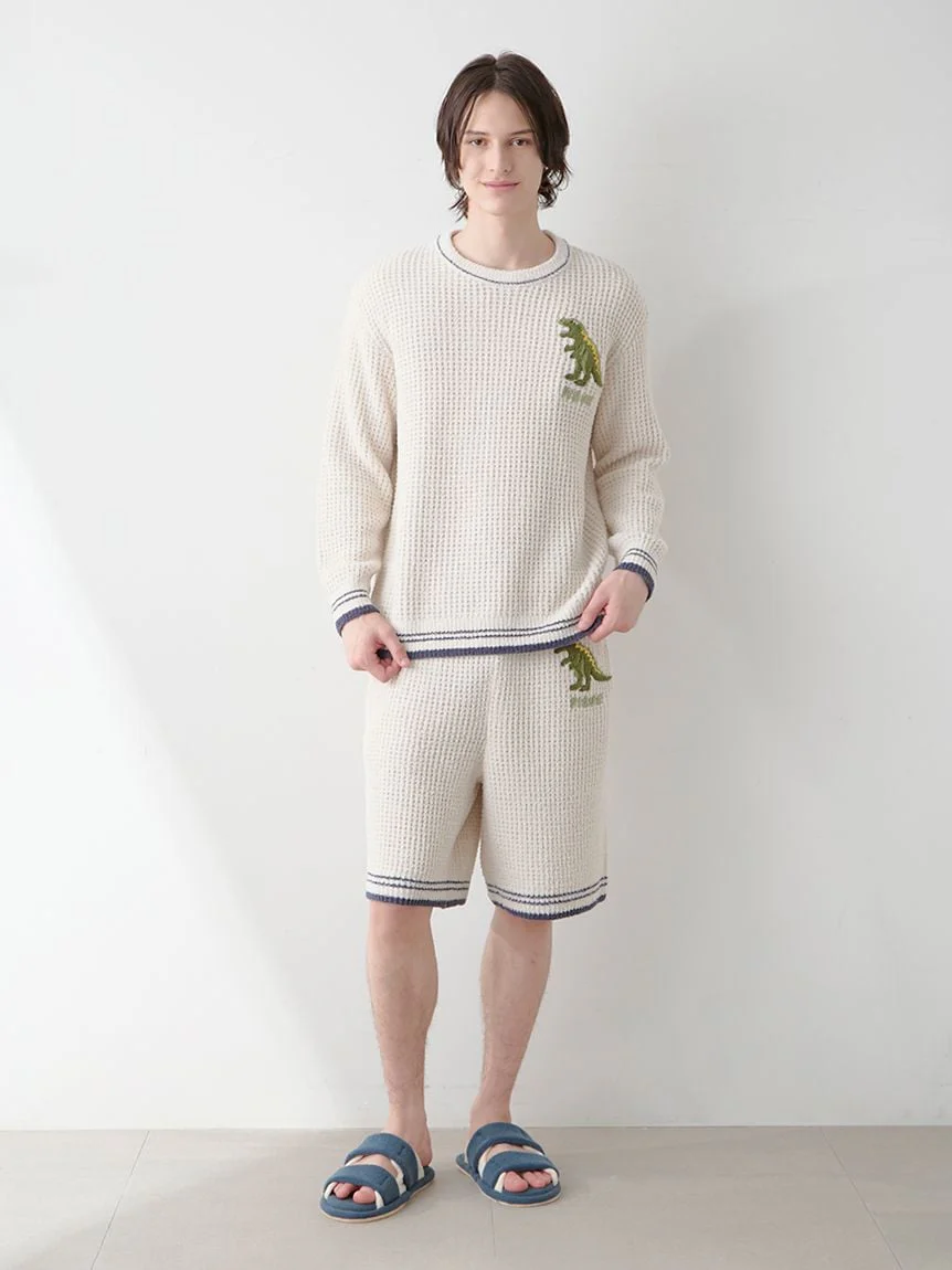 Mens Waffle Dinosaur Pullover