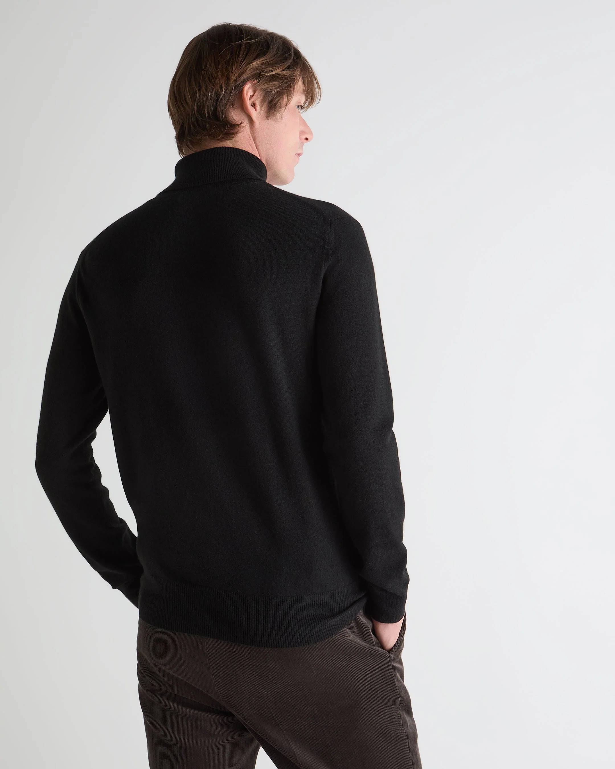 Men's Trafalgar Turtle Neck Cashmere Sweater Black