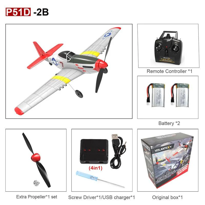 EPP 400mm P51D Mustang/F4U Corsair/T28 Trojan 4-Ch 2.4G 6-Axis Gyro Beginner Airplane With Xpilot Stabilizer RTF RC Plane